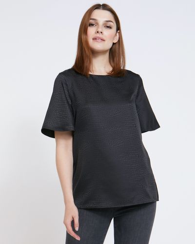 Paul Costelloe Living Studio Black Flute Sleeve Top